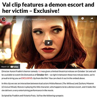 Val clip features a demon escort and her victim – Exclusive!